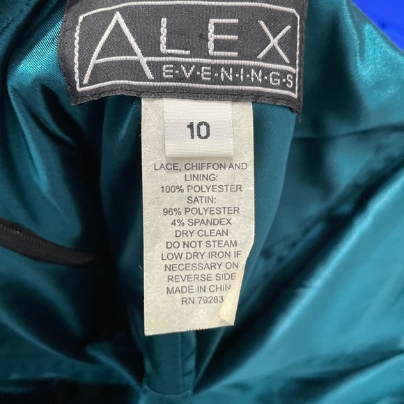 Alex Evenings Black Turquoise Lace Formal Dress 10 - Picture 2 of 5